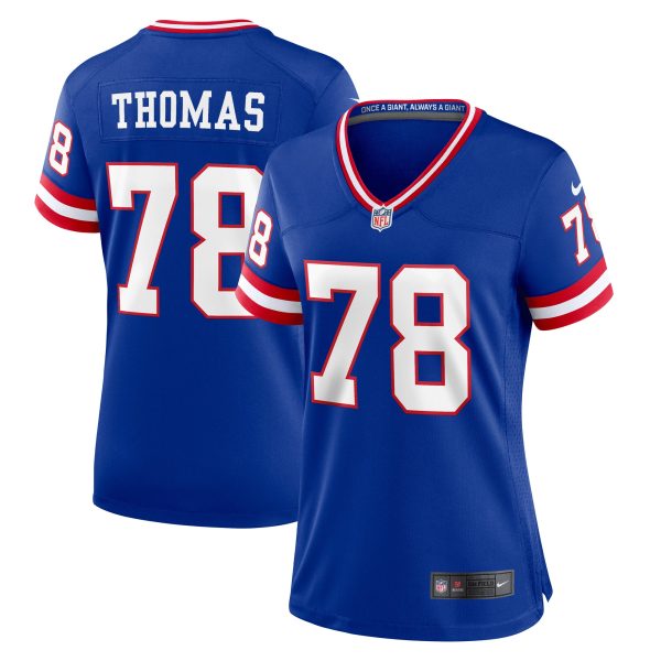 New York Giants womens nike andrew thomas royal new york giants classic player game jersey | Giants Shop