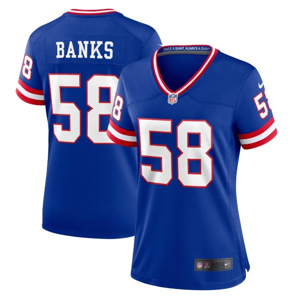 New York Giants womens nike carl banks royal new york giants classic retired player game jersey | Giants Shop