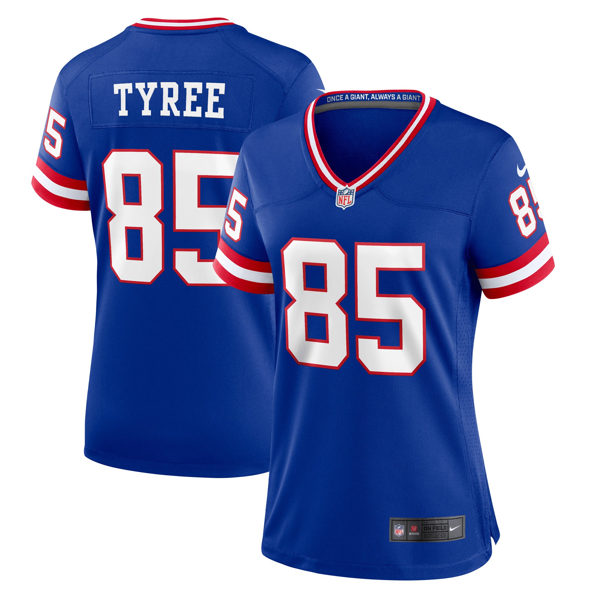 New York Giants womens nike david tyree royal new york giants classic retired player game jersey | Giants Shop