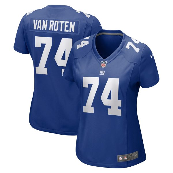 New York Giants womens nike greg van roten royal new york giants team game jersey | Giants Shop
