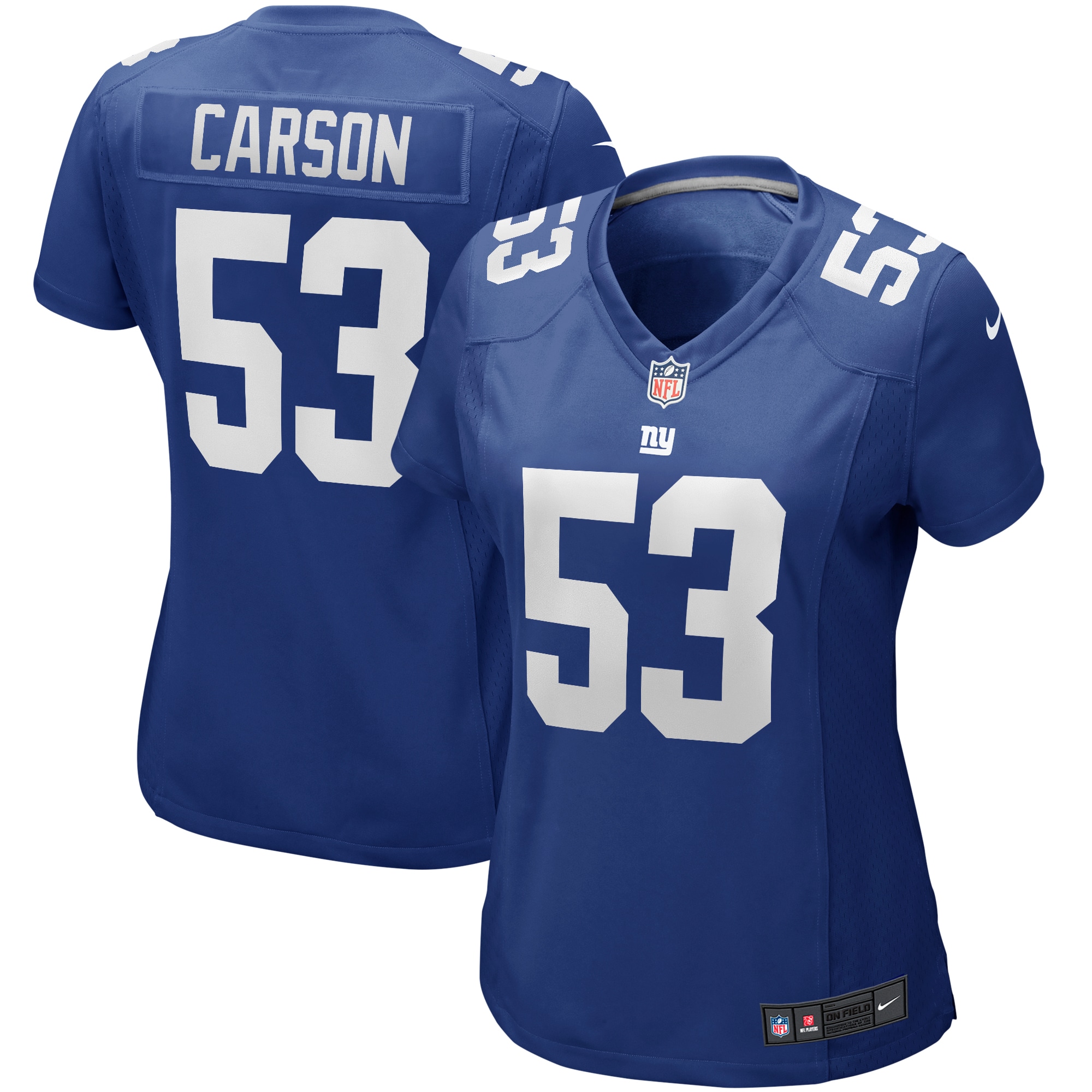 New York Giants womens nike harry carson royal new york giants game retired player jersey | Giants Shop