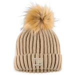 New York Giants womens wear by erin andrews natural new york giants neutral cuffed knit hat with pom | Giants Shop