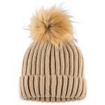 New York Giants womens wear by erin andrews natural new york giants neutral cuffed knit hat with pom | Giants Shop