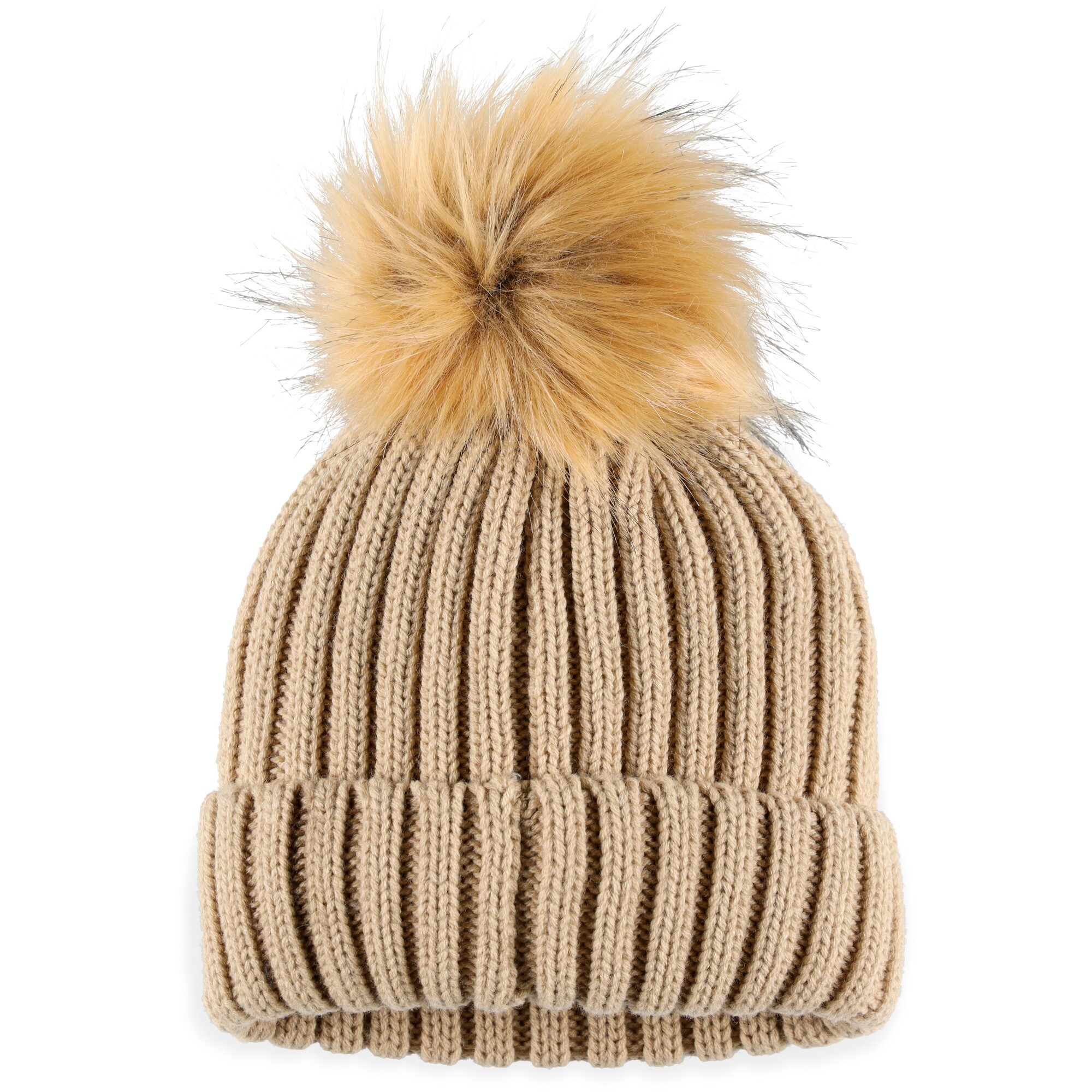New York Giants womens wear by erin andrews natural new york giants neutral cuffed knit hat with pom | Giants Shop