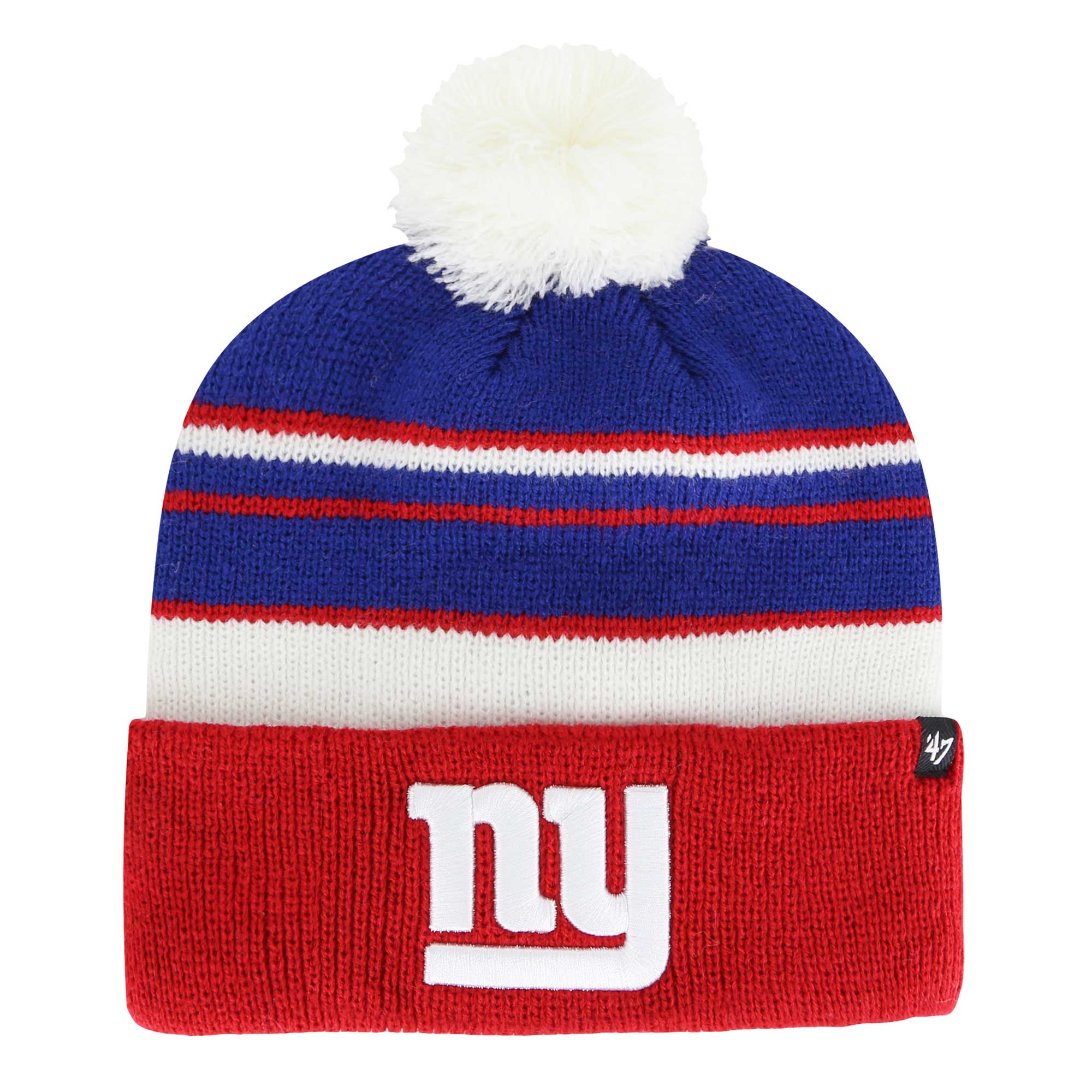 New York Giants youth 47 royalred new york giants peewee cuffed knit hat with pom | Giants Shop