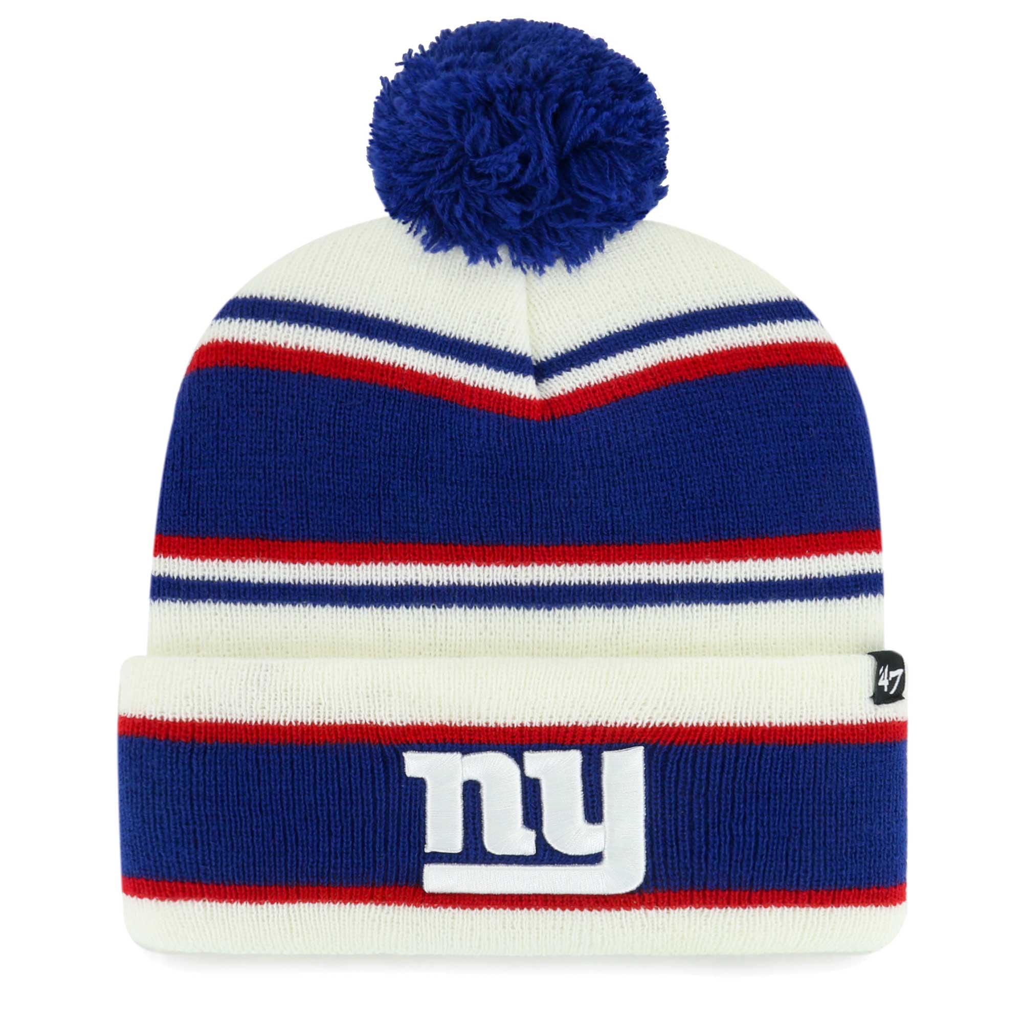 New York Giants youth 47 white new york giants stripling cuffed knit hat with pom | Giants Shop