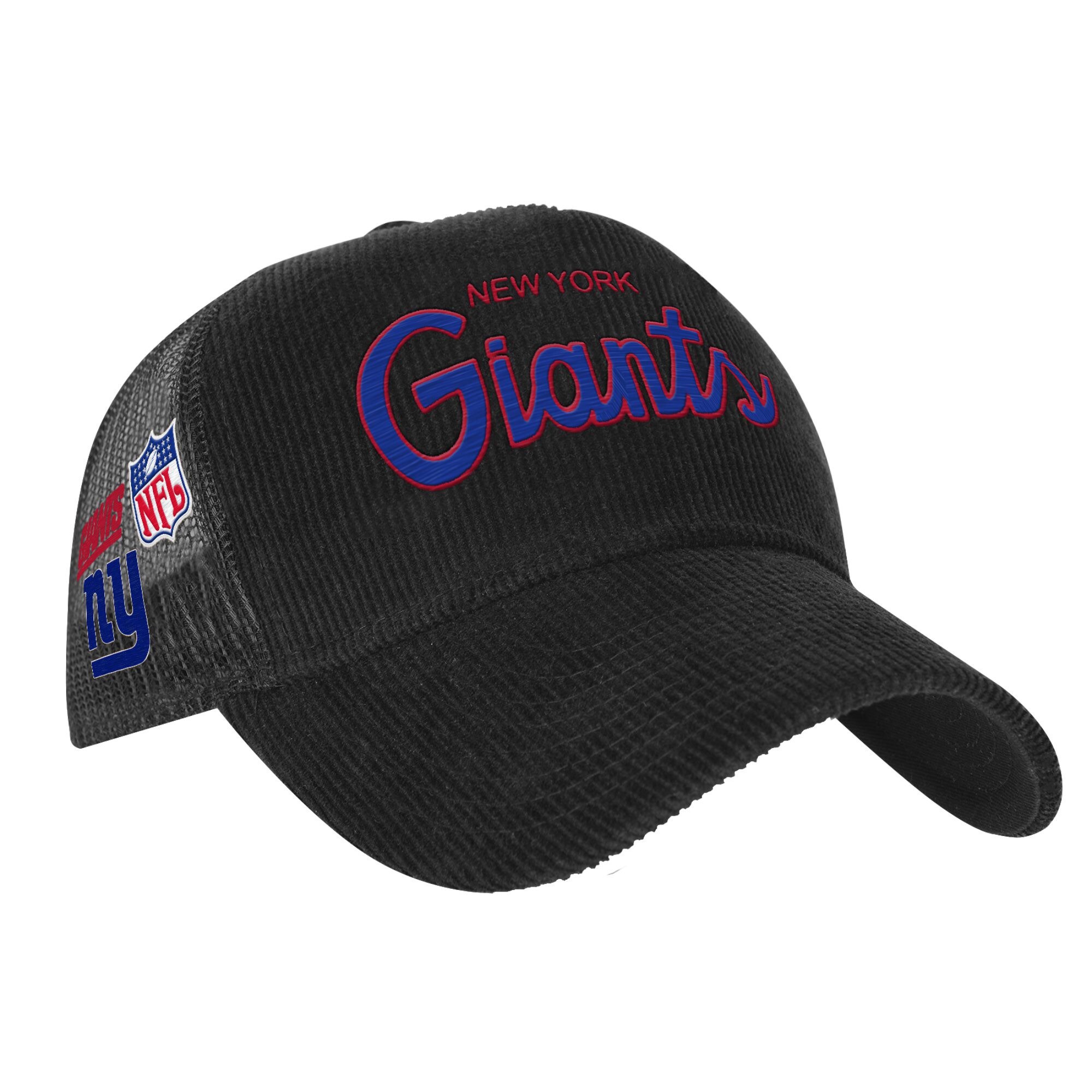 New York Giants youth mitchell  ness black new york giants times up precurved trucker adjustable hat | Giants Shop