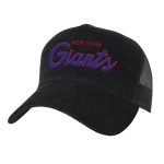 New York Giants youth mitchell  ness black new york giants times up precurved trucker adjustable hat | Giants Shop