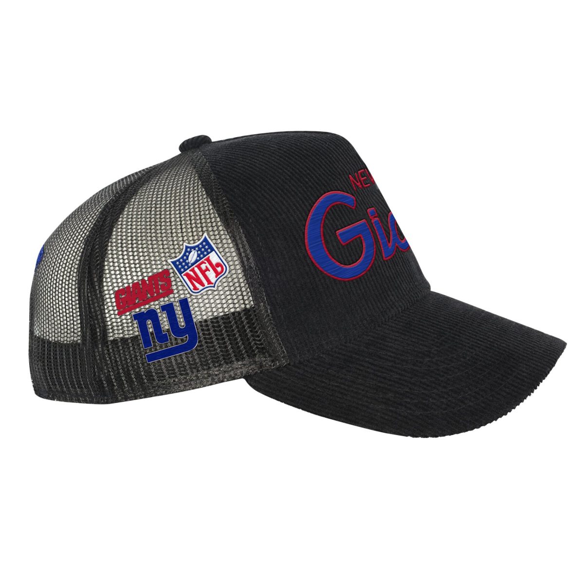 New York Giants youth mitchell  ness black new york giants times up precurved trucker adjustable hat | Giants Shop
