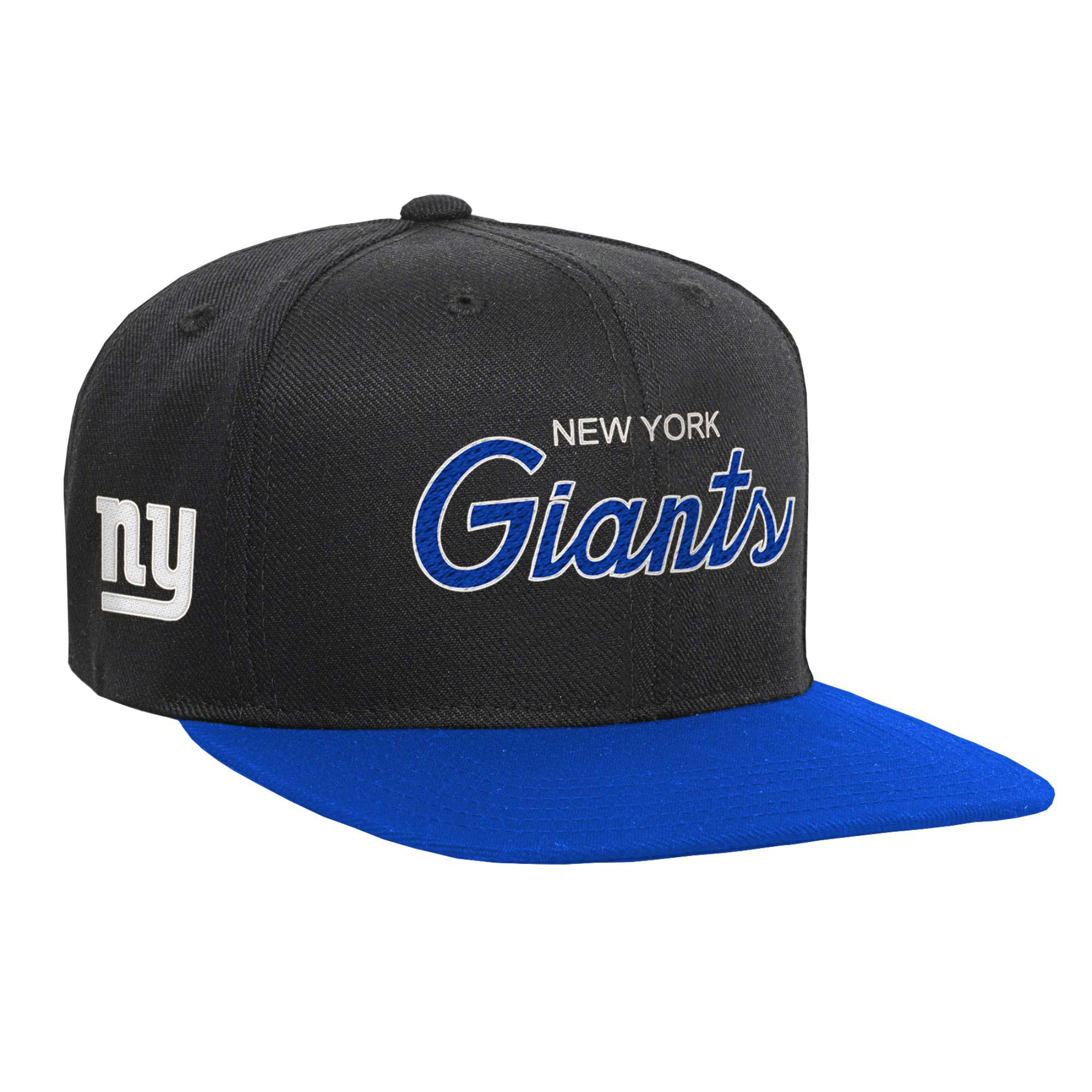 New York Giants youth mitchell  ness blackroyal new york giants team script snapback hat | Giants Shop