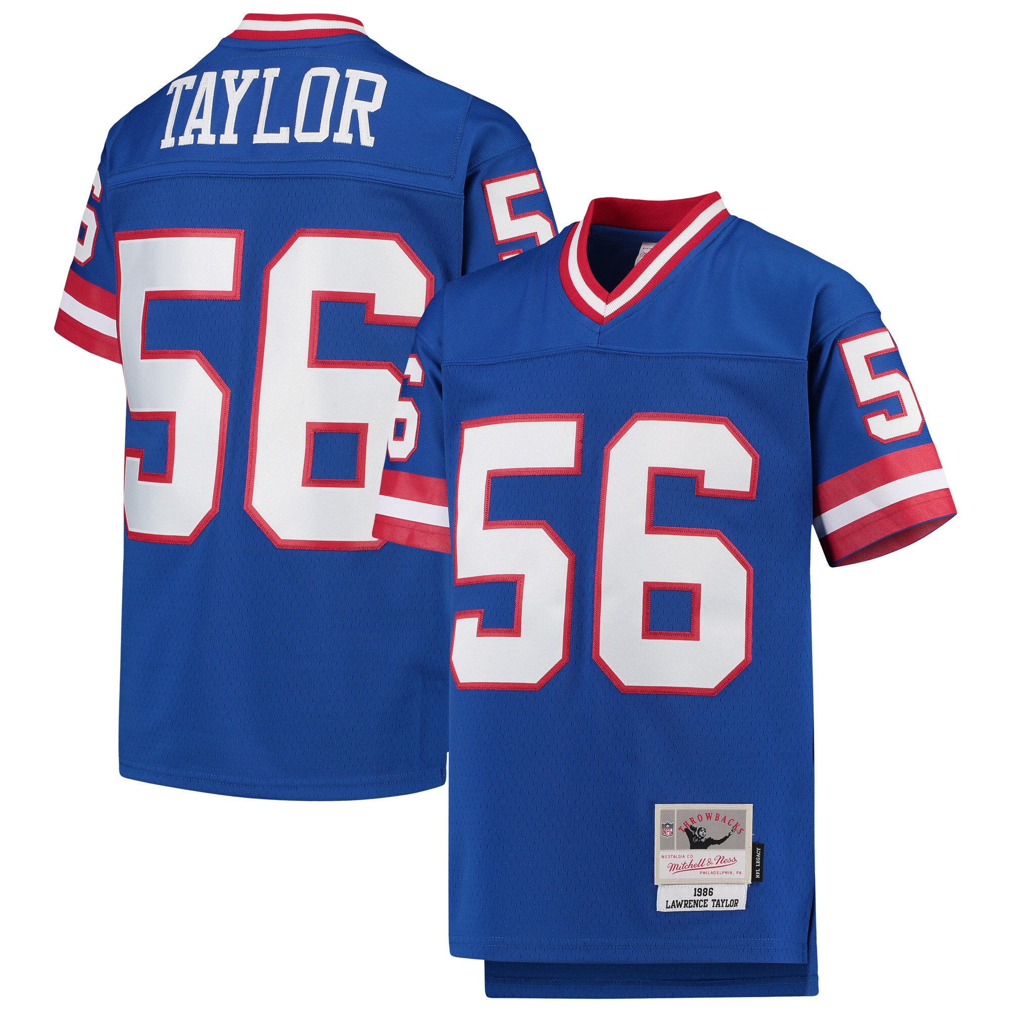 New York Giants youth mitchell  ness lawrence taylor royal new york giants 1986 legacy retired player jersey | Giants Shop