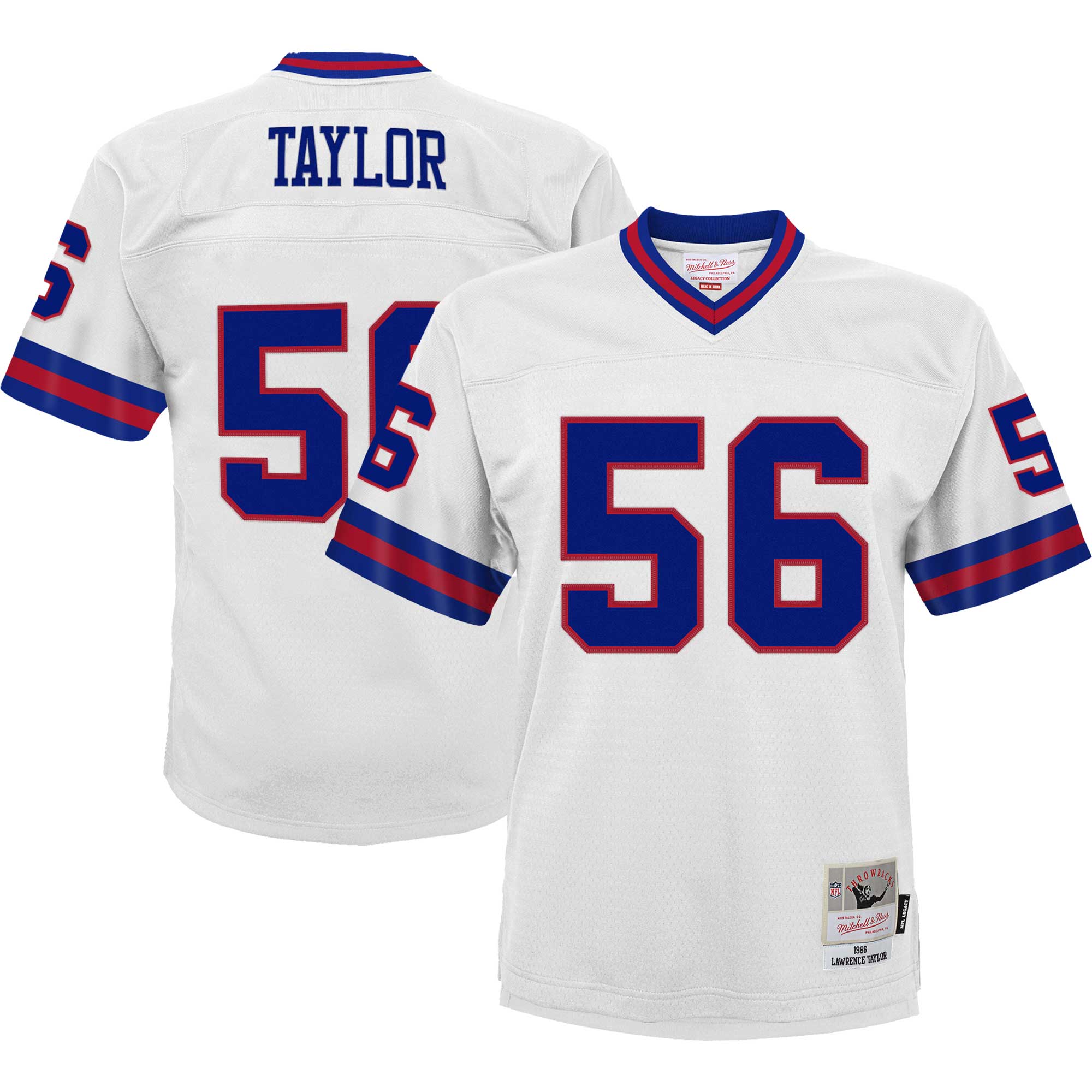 New York Giants youth mitchell  ness lawrence taylor white new york giants 1986 retired player legacy jersey | Giants Shop