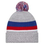 New York Giants youth new era heather gray new york giants cuffed knit hat with pom | Giants Shop