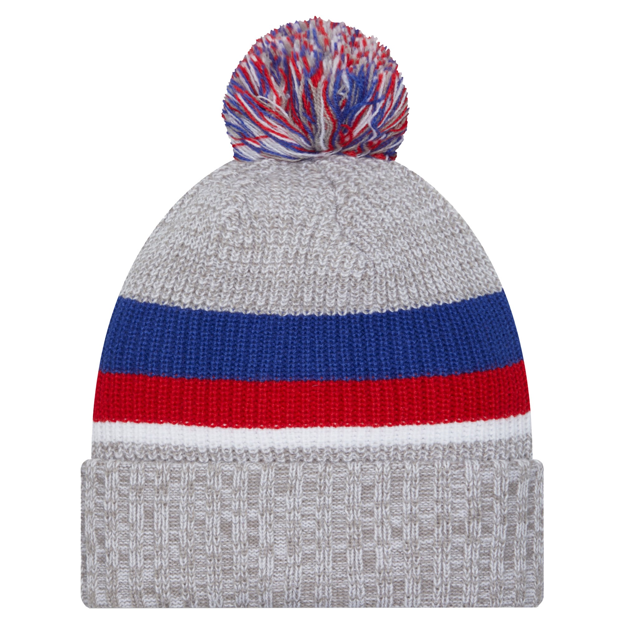 New York Giants youth new era heather gray new york giants cuffed knit hat with pom | Giants Shop