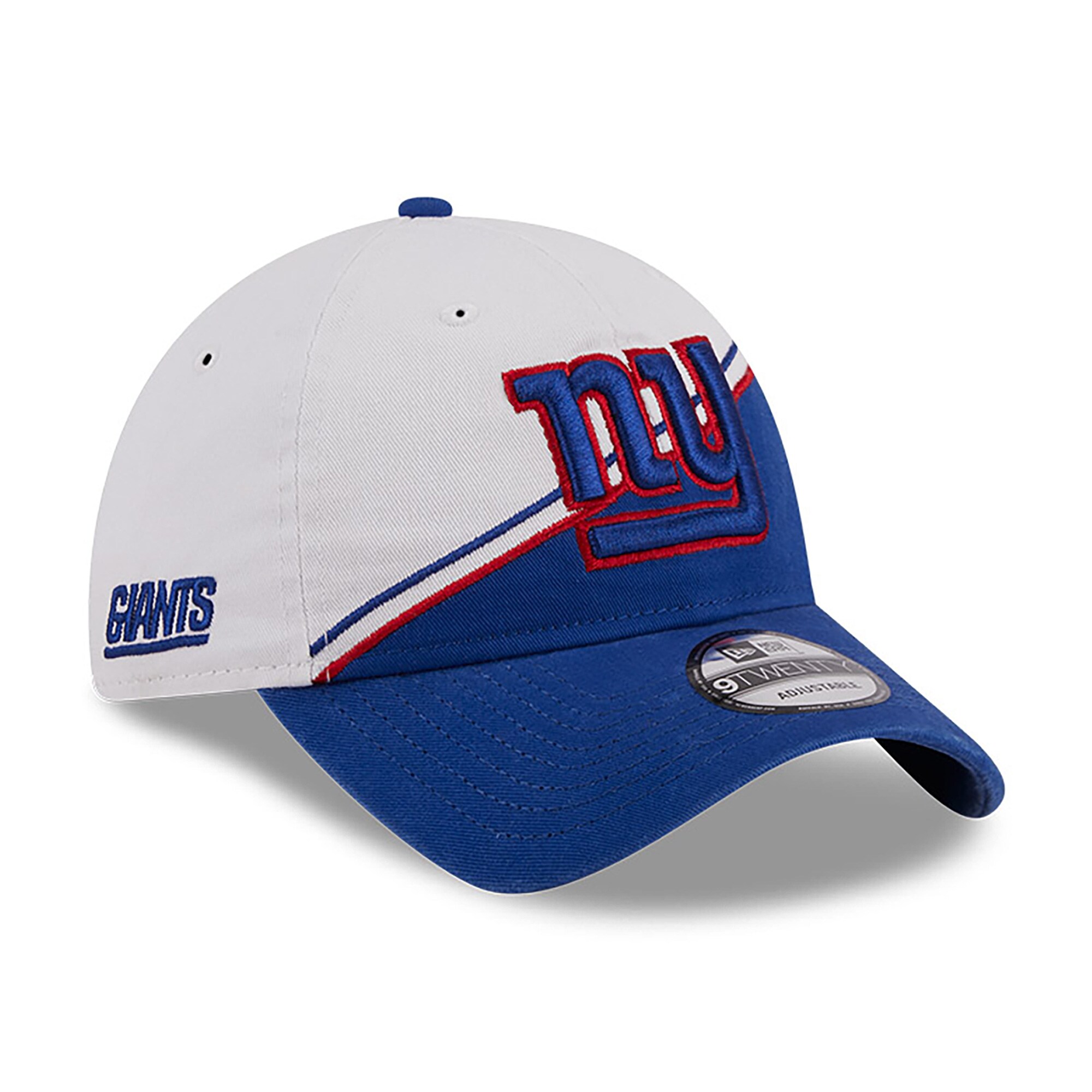 New York Giants youth new era whiteroyal new york giants 2023 sideline 9twenty adjustable hat | Giants Shop