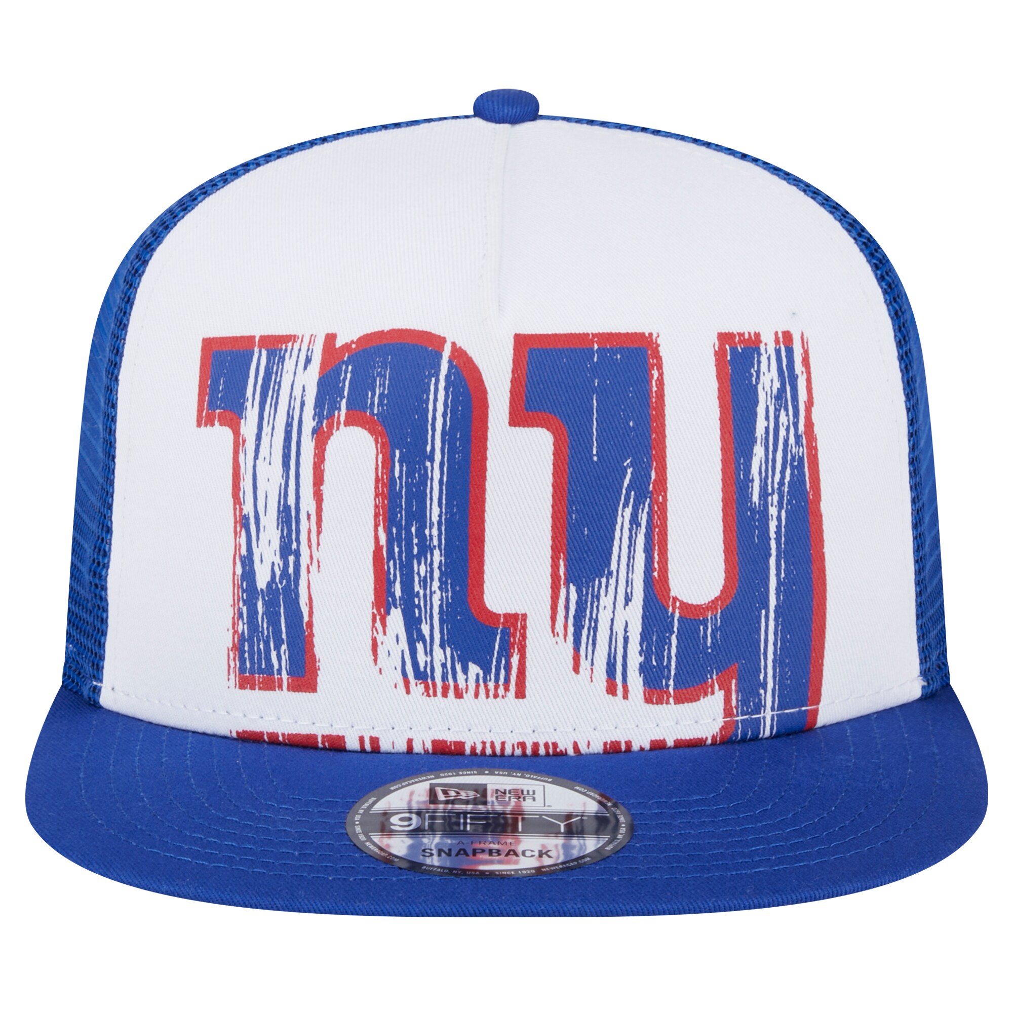 New York Giants youth new era whiteroyal new york giants distressed 9fifty a-frame snapback hat | Giants Shop